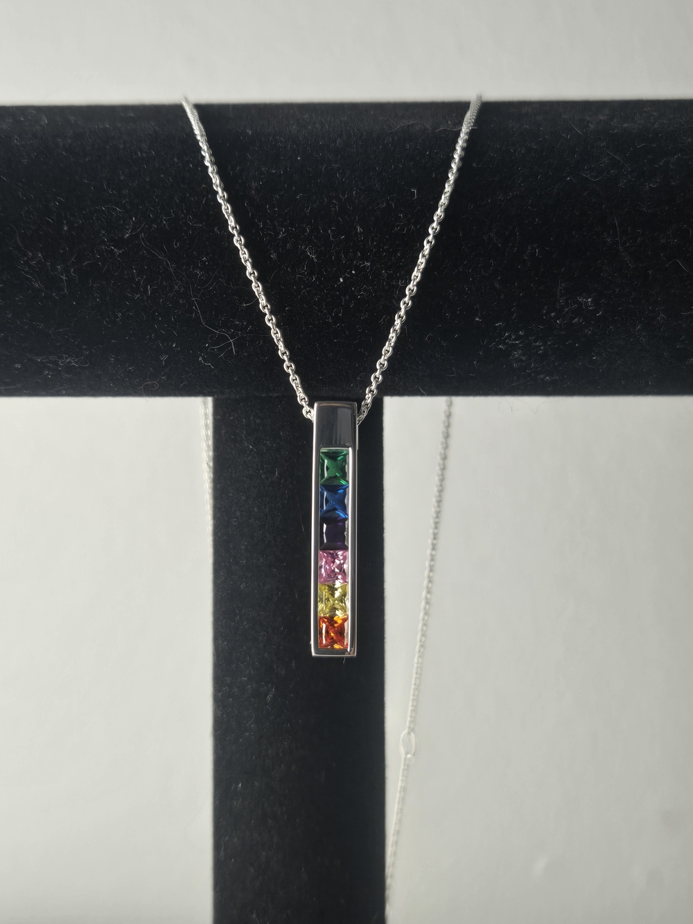 Thomas Sabo 925 Sterling Silver Rainbow Bar Necklace